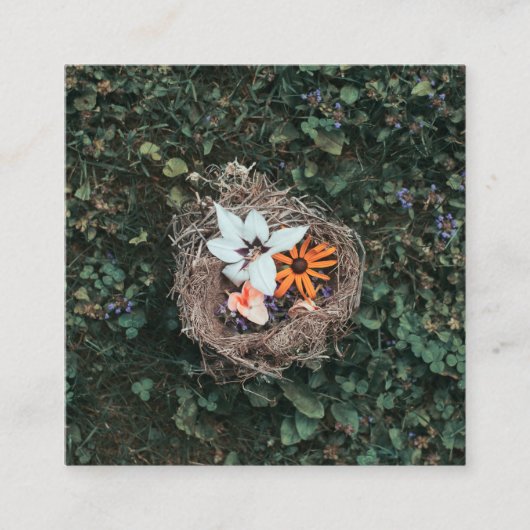 Blumennest Quadratische Visitenkarte (Vorderseite)