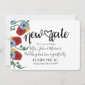 Blumenneudatum Stundung Hochzeit Einladung (Vorderseite)