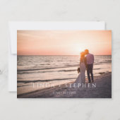 Blumenneutrale Hochzeitkarte mit Foto Einladung (Rückseite)