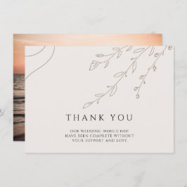 Blumenneutrale Hochzeitkarte mit Foto Einladung