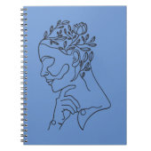 Blumenneutrale Minimalistische Frauengesichtslinie Notizblock (Vorderseite)