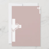 Blumenneutrales Cross-Minimalistisch Baptim-Foto Einladung (Rückseite)