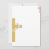 Blumenneutrales Cross-Minimalistisch Baptim-Foto Einladung (Rückseite)