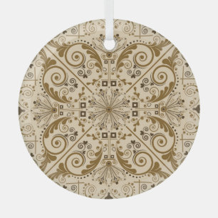 Blumennostalgie: Klassischer Vintager Hintergrund. Ornament Aus Glas