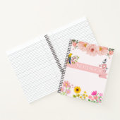 BlumenNotebook mit Vogel und Sonnenblumen Notizblock (Innenseite)