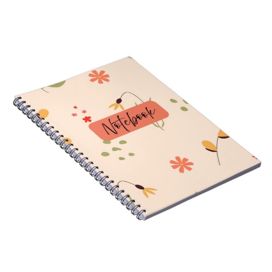 BlumenNotebook - Schwarze Farbgestaltung Notizblock (Rechte Seite)