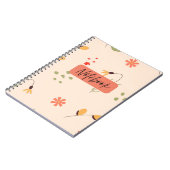 BlumenNotebook - Schwarze Farbgestaltung Notizblock (Linke Seite)