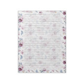 Blumennoten, Lila/blau, Linken Notizblock (Rotiert)