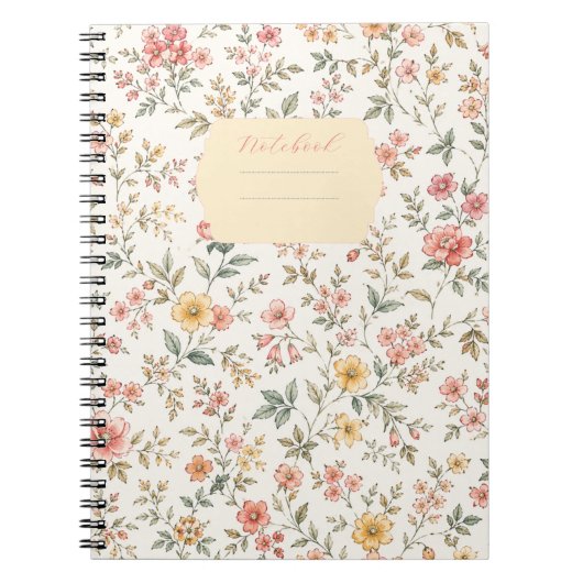 Blumennotizbuch im Pastellton Notizblock (Vorderseite)