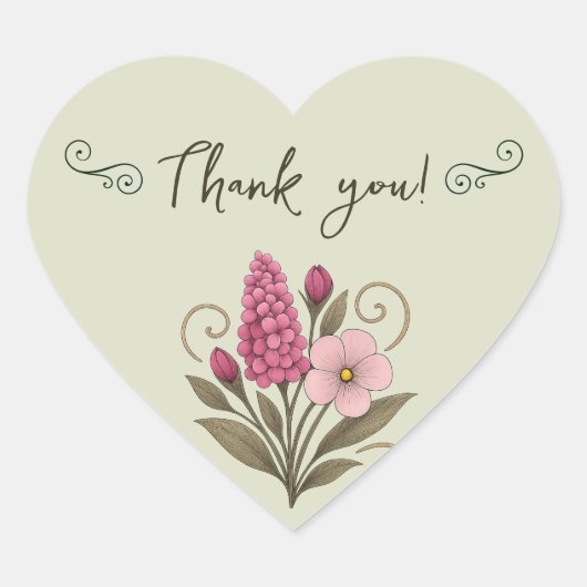 Blumennotizen & Tägliche Planungs-Blumenhändler Herz-Aufkleber (Vorderseite)