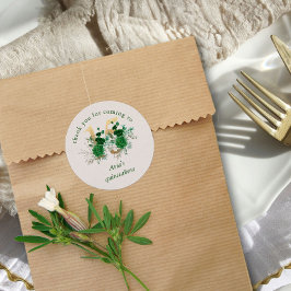 Blumennummer 15 Ivory Green und Gold Quinceanera Runder Aufkleber