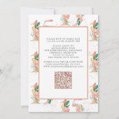 Blumennummer 15 Rosa Rose Gold QR Quinceañera Einladung (Rückseite)