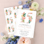 Blumennummer 15 Rosa Rose Gold Quinceñera Einladung