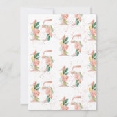 Blumennummer 15 Rosa Rose Gold Quinceñera Einladung (Rückseite)