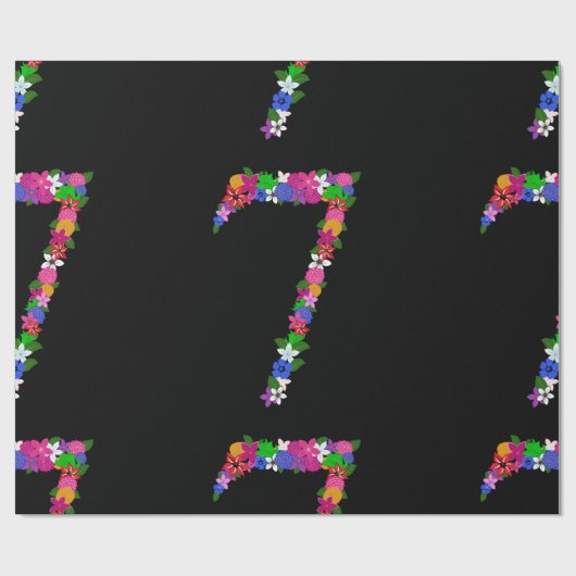 Blumennummer Sieben Schleifpapier Geschenkpapier (Flach)