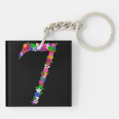 Blumennummer Sieben Schlüsselanhänger (Rückseite)