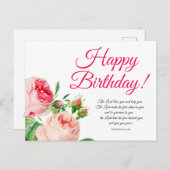 Blumennummern 6:24-26 Geburtstag Postkarte (Vorne/Hinten)