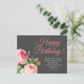 Blumennummern 6:24-26 Geburtstag Postkarte (Stehend Vorderseite)