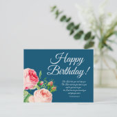 Blumennummern 6:24-26 Geburtstag Postkarte (Stehend Vorderseite)