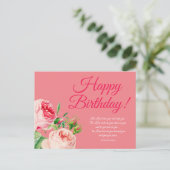 Blumennummern 6:24-26 Geburtstag Postkarte (Stehend Vorderseite)