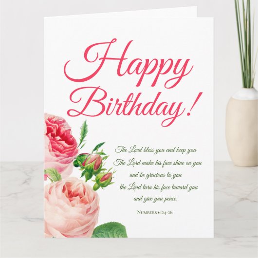 Blumennummern 6:24-26 Geburtstagskarte Karte (Vorderseite)