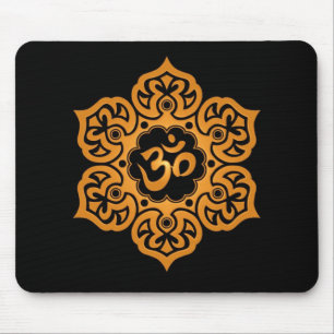 Blumenohm-Entwurf (Gold) Mousepad