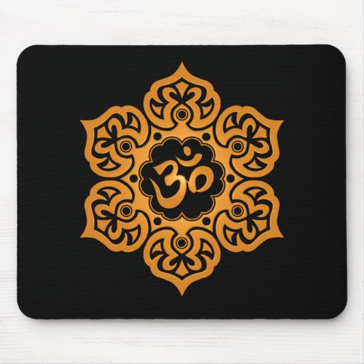 Blumenohm-Entwurf (Gold) Mousepad (Vorne)