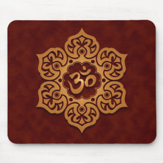 Blumenohm-Entwurf (goldenes Rot) Mousepad