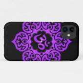 BlumenOm-Entwurf - lila und schwarz Case-Mate iPhone Hülle (Rückseite (Horizontal))