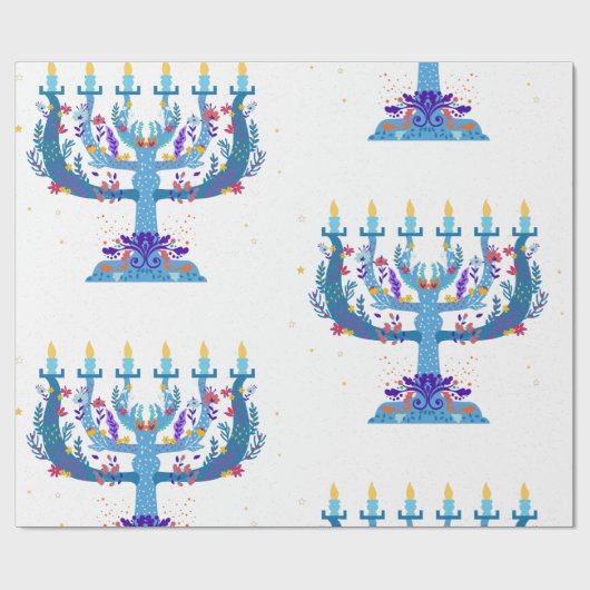Blumenorah hanukkah geschenkpapier (Flach)