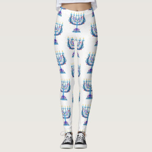 Blumenorah hanukkah leggings