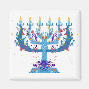 Blumenorah hanukkah magnet