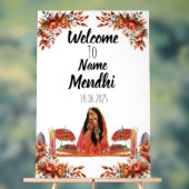 Blumenorange Acrylmendhi Schild. Akryling Acrylschild (Neutral)