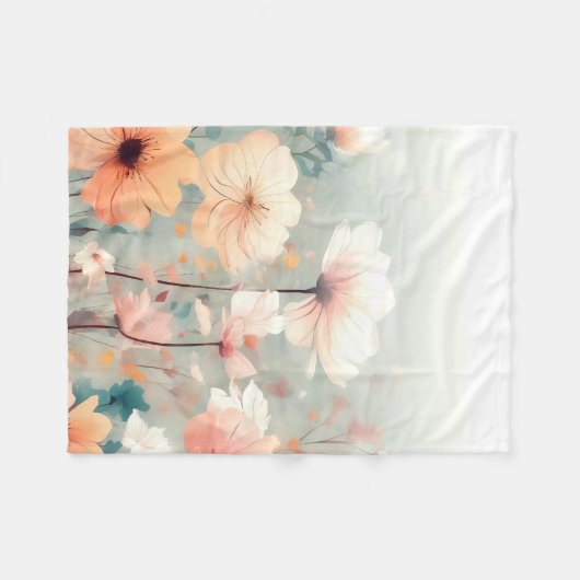 Blumenorange Blume Design 312 Fleecedecke (Vorderseite (Horizontal))