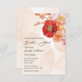 Blumenorange-Brautparty Einladung (Vorne/Hinten)