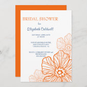 Blumenorange der spitze-Brautparty-Einladung | Einladung (Vorne/Hinten)