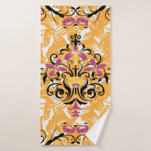 Blumenorange-Design, langes Leben Badhandtuch Set