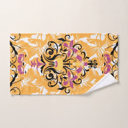 Blumenorange-Design, langes Leben Badhandtuch Set (Handtuch)