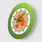 Blumenorange Garden Blume Moderne Trends Große Wanduhr (Winkel)
