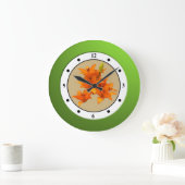 Blumenorange Garden Blume Moderne Trends Große Wanduhr (Zuhause)