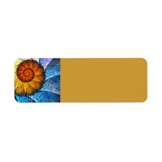 Blumenorange Gelb Blau Abstrakte Kunst (Vorne)