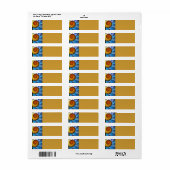 Blumenorange Gelb Blau Abstrakte Kunst (Vorne)