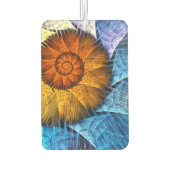 Blumenorange Gelb Blau Abstrakte Kunst Autolufterfrischer (Rückseite)