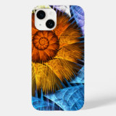 Blumenorange Gelb Blau Abstrakte Kunst Case-Mate iPhone Hülle (Rückseite)