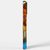 Blumenorange Gelb Blau Abstrakte Kunst Case-Mate iPhone Hülle (Rückseite / Rechts)