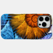 Blumenorange Gelb Blau Abstrakte Kunst Case-Mate iPhone Hülle (Rückseite (Horizontal))
