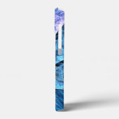 Blumenorange Gelb Blau Abstrakte Kunst Case-Mate iPhone Hülle (Rückseite / Links)