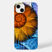 Blumenorange Gelb Blau Abstrakte Kunst Case-Mate iPhone Hülle (Rückseite)