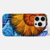Blumenorange Gelb Blau Abstrakte Kunst Case-Mate iPhone Hülle (Rückseite (Horizontal))
