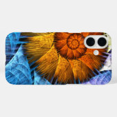 Blumenorange Gelb Blau Abstrakte Kunst Case-Mate iPhone Hülle (Rückseite (Horizontal))